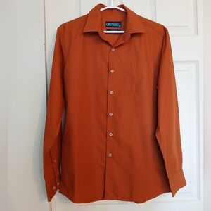 Infiniti Burnt Orange Men's Button Up Dress Shirt size medium (M)